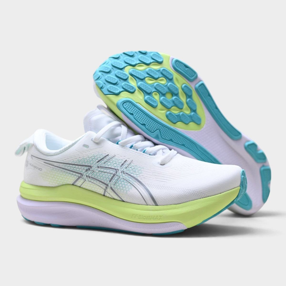ASICS GEL-KAYANO 33 Men's Running Shoes – White/Energy Aqua
