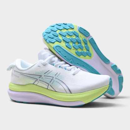 ASICS GEL-KAYANO 33 Men's Running Shoes – White/Energy Aqua