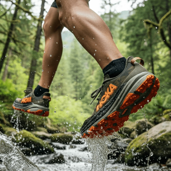 Hoka Speedgoat 6 Lightweight Cushioned Trail Running Shoes – High-Grip Outdoor Trainers – Olive / Squash