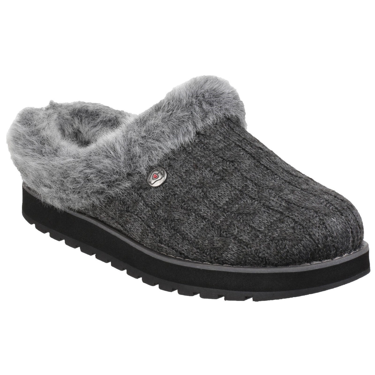 Skechers Womens Keepsakes Ice Angel Mule Slippers - Charcoal