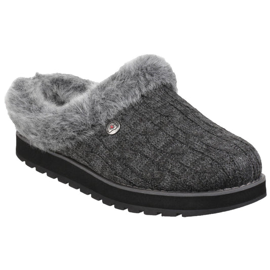 Skechers Womens Keepsakes Ice Angel Mule Slippers - Charcoal