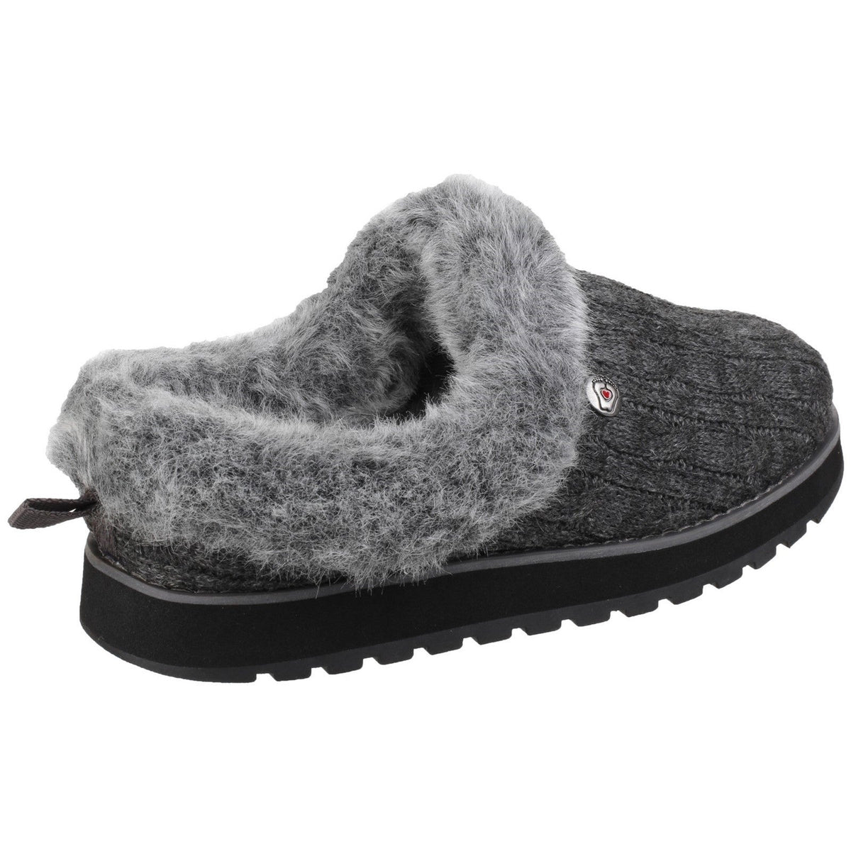 Skechers Womens Keepsakes Ice Angel Mule Slippers - Charcoal