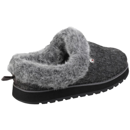 Skechers Womens Keepsakes Ice Angel Mule Slippers - Charcoal