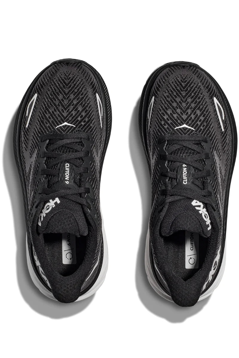 Hoka Clifton 9 Lightweight Cushioned Breathable Running Shoes – Black