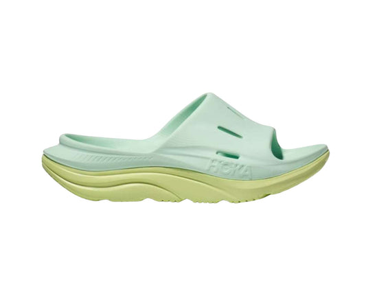 HOKA ORA Recovery Slide 3 Unisex Cushioned Recovery Slides – Aqua Breeze / Celery Juice